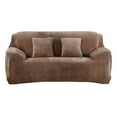 thumbnail image 1 of NEWEEN 1-Piece Luxury Velvet Sofa Fit Stretch Slipcover Sofa Cover Washable,Khaki, 1 of 7