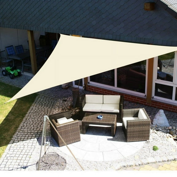 NEWEEN 16" X 16" White Triangle Shade Sail, Waterproof