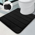thumbnail image 1 of NEWEEN Bath Mats for Bathroom Non Slip - Memory Foam U-Shaped Bath Rug Coral Velvet Super Water Absorbent Polyster Soft Shaggy Anti-Slide For Bathroom Floor Rug - 20" x 24", 1 of 7