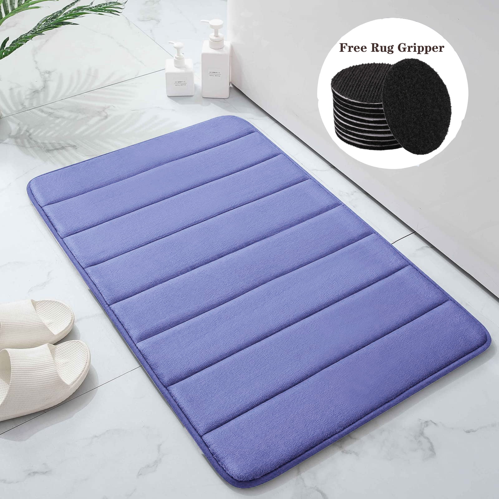 "NEWEEN Non-Slip Absorbent Bath Mat with Extra Rug Gripper for Bathtub ...