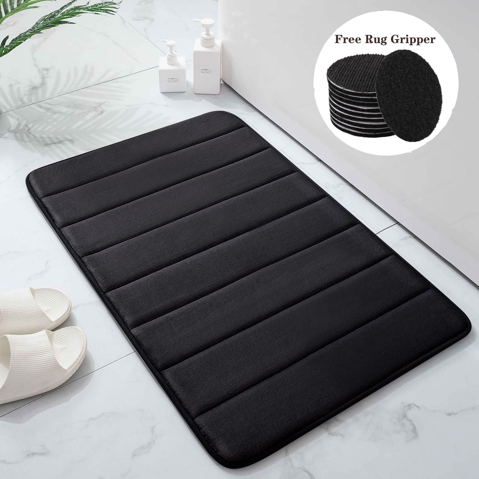 "NEWEEN Non-Slip, Fast Drying, Extra Absorbent Memory Foam Bath Mat ...