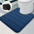 thumbnail image 1 of NEWEEN Bath Mats for Bathroom Non Slip - Memory Foam U-Shaped Bath Rug Coral Velvet Super Water Absorbent Polyster Soft Shaggy Anti-Slide For Bathroom Floor Rug - 20" x 24", 1 of 6