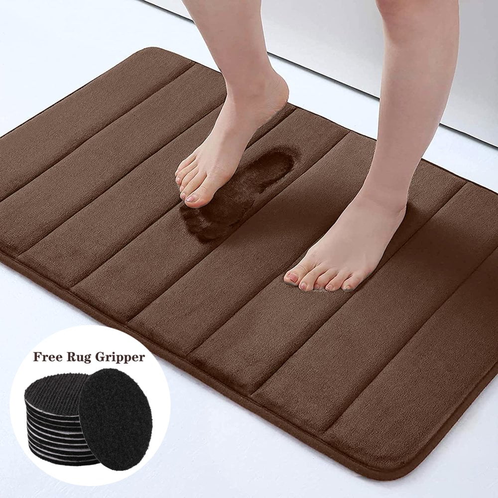 NEWEEN Bath Mats with Rug Gripper Non Slip Memory Foam Bathroom Rugs