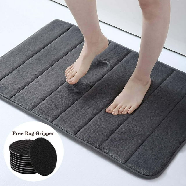 NEWEEN Bath Mats with Rug Gripper Non Slip Memory Foam Bathroom Rugs
