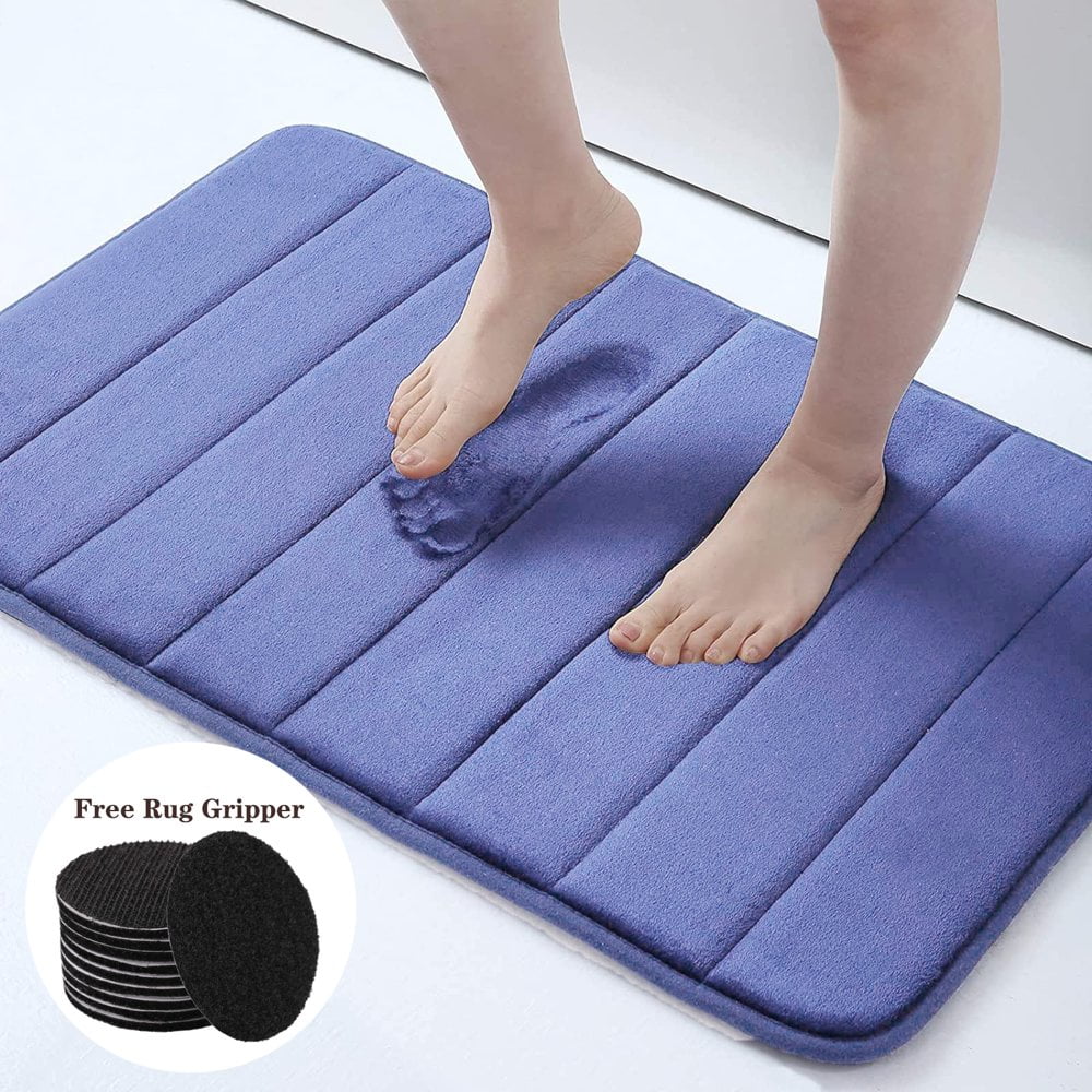 NEWEEN Bath Mats with Rug Gripper Non Slip Memory Foam Bathroom Rugs ...