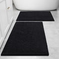 thumbnail image 1 of NEWEEN Bathroom Rugs and Mats Set 2 Piece Chenille Bath Mat Set, Machine Wash Dry, Non Slip Absorbent Shaggy Bath Rug for Bath Room, Shower and Tub (30" x 20"+24" x 16", Black), 1 of 8