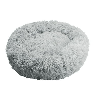 NEWEEN Calming Dog & Cat Bed, Anti-Anxiety Donut Cuddler Warming Cozy Soft Round Bed, Fluffy Faux Fur Plush Cushion Bed for Small Medium Dogs and Cats (20")