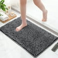 thumbnail image 1 of NEWEEN Chenille Bathroom Rugs Soft Non-Slip Super Water Absorbing Shower Mats, 20"x30", Grey, 1 of 10