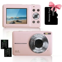 NEWEEN HD 1080P Digital Camera Camcorder 44MP Digital SLR Camera 16X Digital Zoom with 2.4 Inch LCD Screen Compact Point and Shoot Camera Starter Camera(Pink)