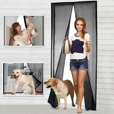 NEWEEN Magnetic Screen Door - The Original Self-Closing, Pet Friendly Walk Through Door Screen Magnetic Closure (38 x 82 inch) - Retractable Screen Door Mesh Keeps Bugs Out - Magnet Screen Door