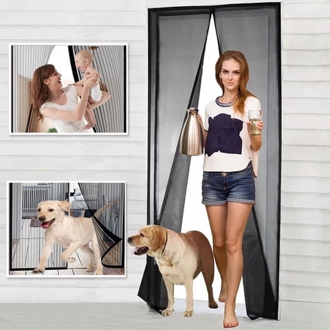NEWEEN Magnetic Screen Door - The Original Self-Closing, Pet Friendly Walk Through Door Screen Magnetic Closure (38 x 82 inch) - Retractable Screen Door Mesh Keeps Bugs Out - Magnet Screen Door