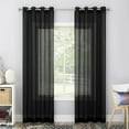 thumbnail image 1 of NEWEEN Sheer Black Curtains 2 Panels 63 Inch Length, Solid Voile with Grommet Top for Living Room/Bedroom (W55 X L63 Inch, Black), 1 of 7
