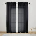 thumbnail image 1 of NEWEEN Sheer Curtains 84 inch Length 2 Panels Set White Curtains Clear Curtains Basic Rod Pocket Panel for Bedroom Living Room Yard Kitchen(55" X 84", Black), 1 of 9