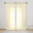 thumbnail image 1 of NEWEEN Sheer Curtains 84 inch Length 2 Panels Set White Curtains Clear Curtains Basic Rod Pocket Panel for Bedroom Living Room Yard Kitchen(55" X 84", Yellow), 1 of 12