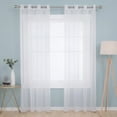 thumbnail image 1 of NEWEEN Sheer White Curtains 2 Panels 95 Inch Length, Solid Voile with Grommet Top for Living Room/Bedroom (W55 X L95 Inch, White), 1 of 8