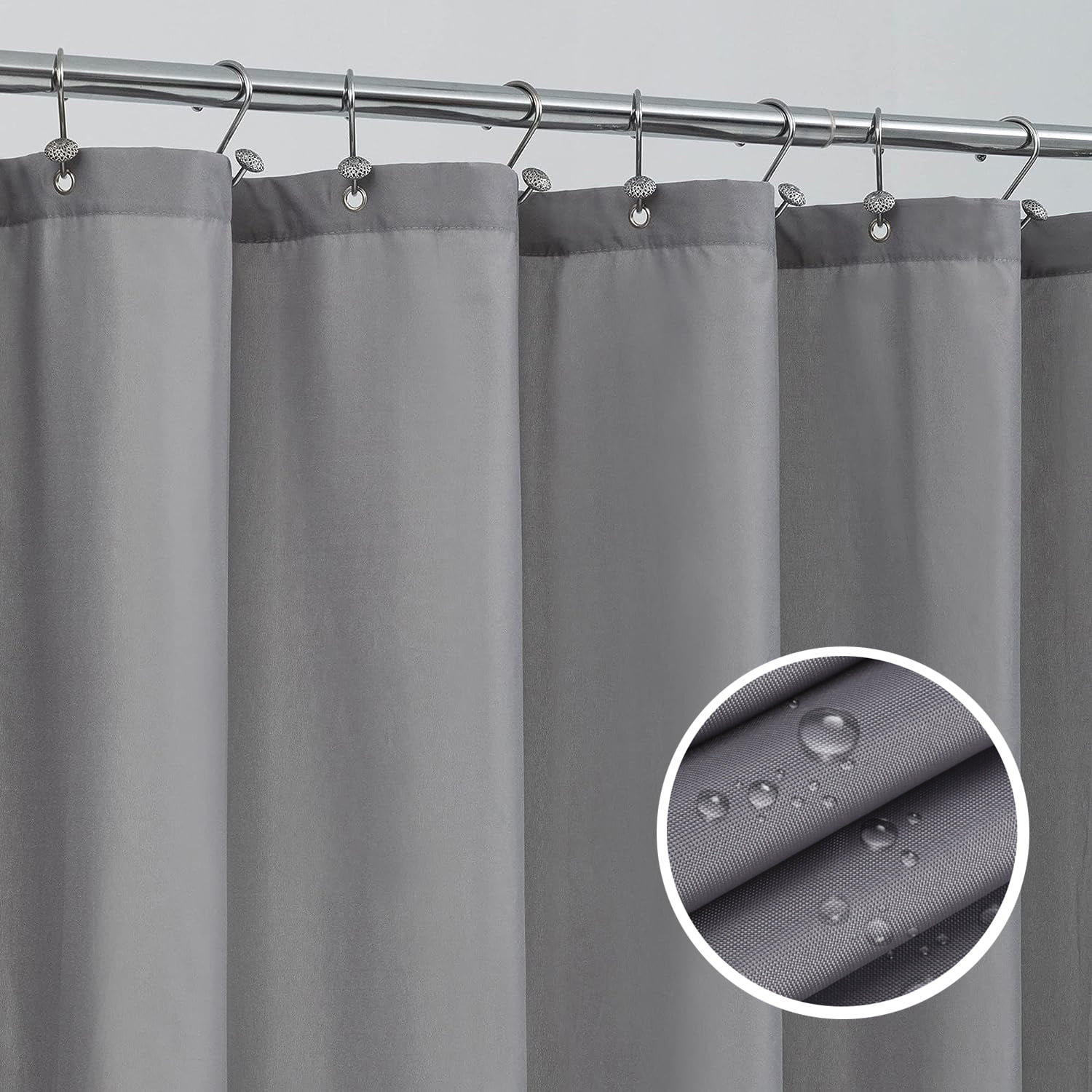 NEWEEN Shower Curtain 72 x 72 Polyester Waterproof Heavy Duty Shower ...
