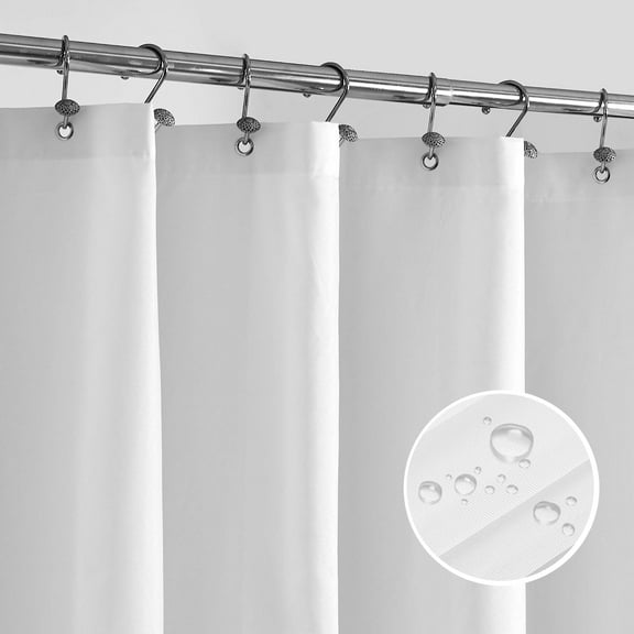 NEWEEN Shower Curtain 72 x 72 Polyester Waterproof Heavy Duty Shower Curtain Liner with Magnetic Weights Machine Washable