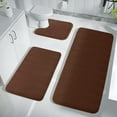 thumbnail image 1 of 3 Piece Memory Foam Bath Mat Set with U-Shaped Toilet Mat Bathroom Rugs Soft Comfortable Water Absorption Bath Carpet Non-Slip Thick Machine Washable for Kitchen/Living Room(Coffee), 1 of 8
