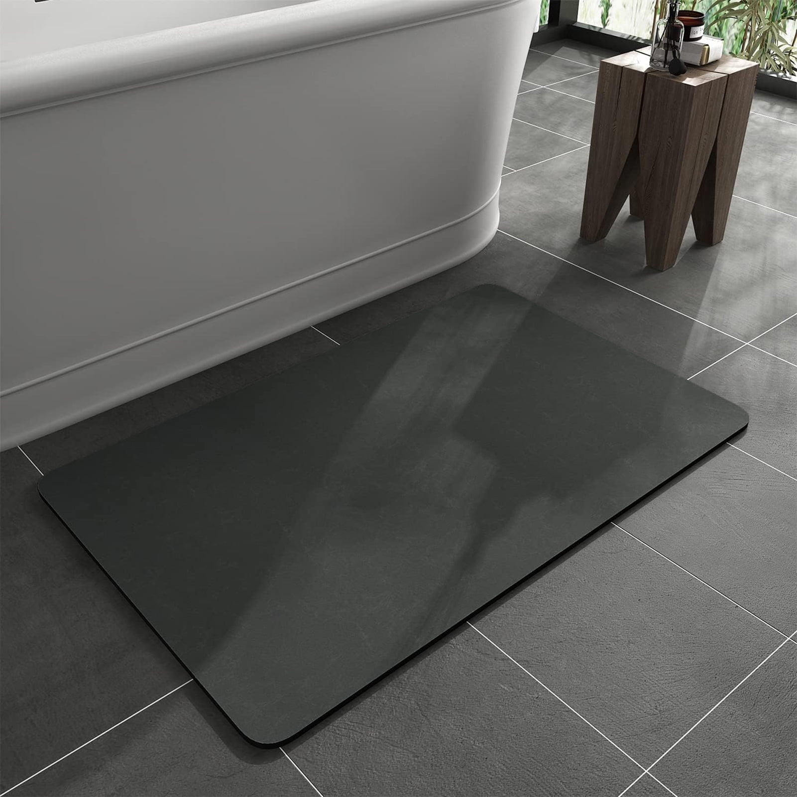 NEWEEN Super Absorbent Quick Dry Bath Mat, Thin Bathroom Rug Fit Under ...