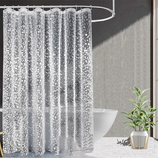 NEWEEN Waterproof PEVA Bathroom Shower Curtain Liner With Weighted