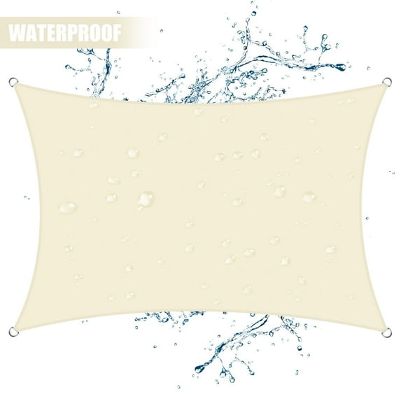 NEWEEN Waterproof Sun Shade Sail Rectangle UV Block Sunshade for Backyard Yard Deck Patio Garden Outdoor Activities and Facility