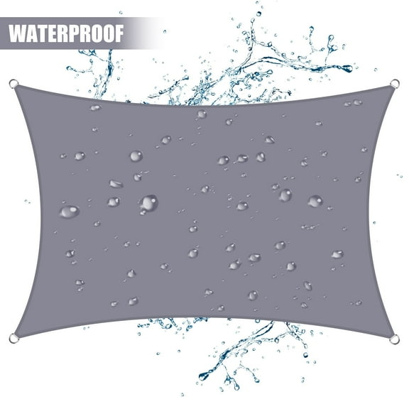 NEWEEN Waterproof Sun Shade Sail Rectangle UV Block Sunshade for Backyard Yard Deck Patio Garden Outdoor Activities and Facility