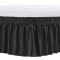 thumbnail image 1 of NEWEEN Wrap Around Bed Skirts for Full Beds 15 Inches Drop, Black Elastic Dust Ruffles Easy Fit Wrinkle & Fade Resistant Silky Luxurious Fabric Solid Machine Washable, 1 of 8
