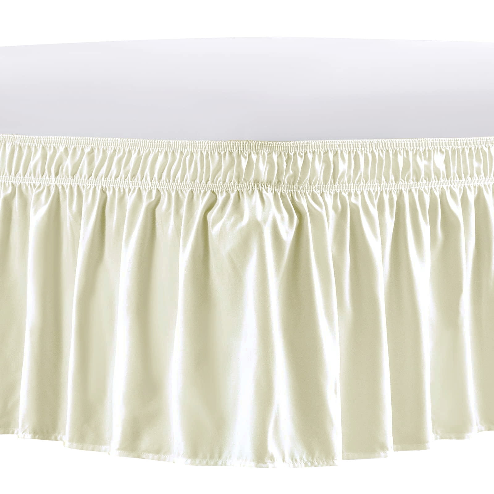 NEWEEN Wrap Around Bed Skirts for King Beds 15 Inches Drop, Beige ...