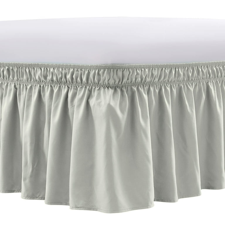 NEWEEN Elastic Dust Ruffles for King Queen Beds, 15-Inch Drop