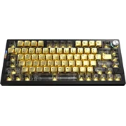 Newegg Montech Mkey Pro Newegg 25th Anniversary Limited Gold Edition Mechanical Gaming Keyboard, Tri Mode Bluetooth 5.2 / 2.4Ghz Wireless / Usb C Wired, 75% Layout, Gateron G Pro 3.0 Brown Switches