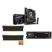 NEWEGG Motherboard SSD Memory Combo - X870E PRO AM5 ATX DDR5, 4X M.2, PCIe 5.0, USB4, Wi-Fi 7, 2.5GbE LAN Motherboard,32GB 16GBx2 6000MHz RGB DDR5 Memory and 990 PRO 2TB SSD