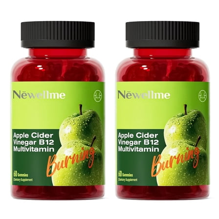 NEWELLME Apple Cider Vinegar Gummies B12 Multivitamin,ACV Supplement Gummy Vitamins,Non GMO, Vegetarian Supplement for Women & Men,Support Normal Energy Levels & Gut Health