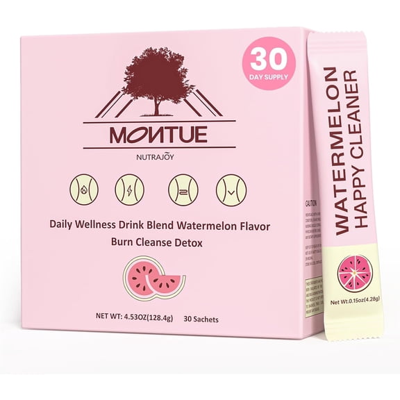 NEWELLME Happy Cleaner Super Greens Powder Variety Pack (Watermelon & Berry), Sugar-Free Vegan Drink Mix with Chlorella & Spirulina, 28 Packets