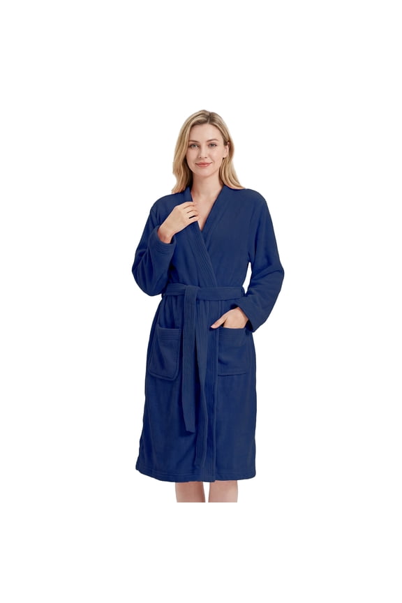 Women's Towel Robe, Soft Absorbent Kimono Bathrobe, Quick Dry – S/M, Navy