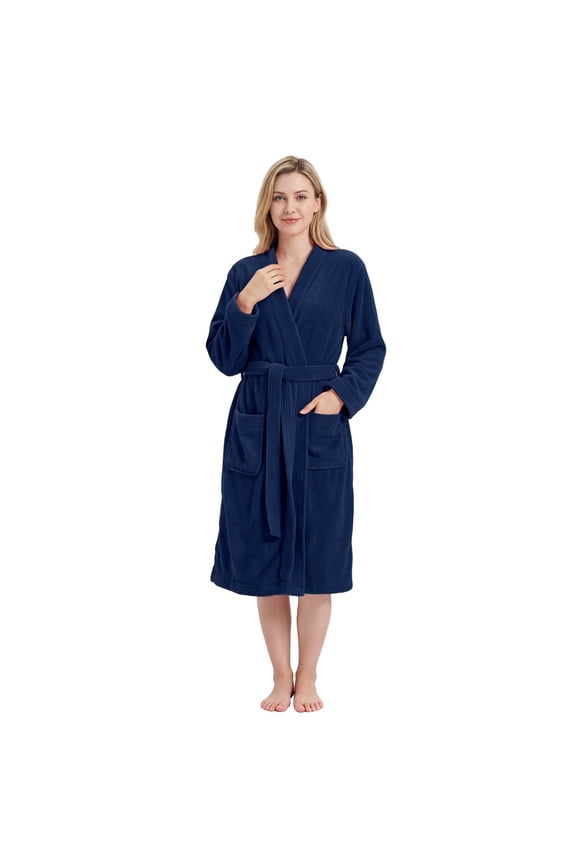 Women's Towel Robe, Soft Absorbent Kimono Bathrobe, Quick Dry – S/M, Navy
