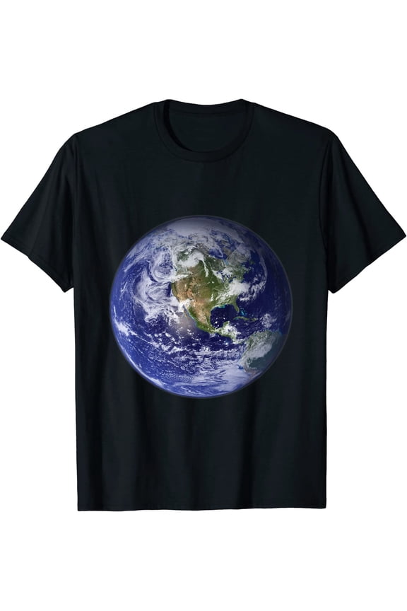 NEWEarth Planet Flat Earth North America Globe Space Clouds Shirt S-3XL