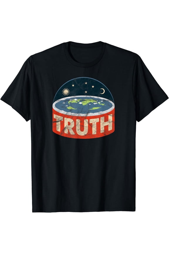 NEWFlat Earth Conspiracy Theory Society Earther Truth Vintage Tee S-3XL