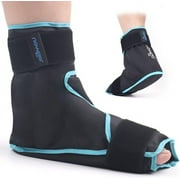NEWGO Ankle Foot Ice Pack Wrap for Plantar Fasciitis, Reusable Gel Foot Cold Pack Hot Cold Therapy Wrap for Achilles Tendonitis, Swelling, Sprained Ankles and Heels