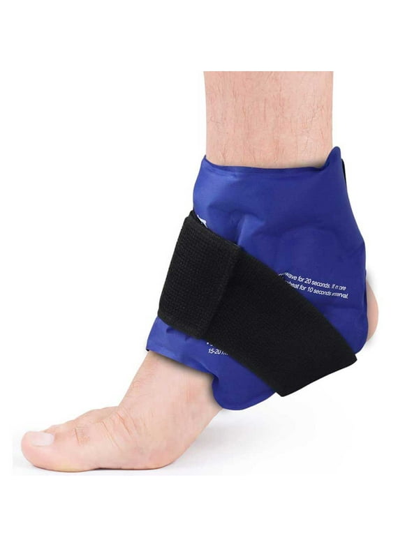 NEWGO Ankle Ice Pack Wrap Flexible Ankle Ice Pack for Injuries Reusable Gel Heating Cold Pack for Ankle Pain Relief Hot Cold Therapy Ankle Cold Wrap for Sprains, Achilles, Tendonitis and Swelling