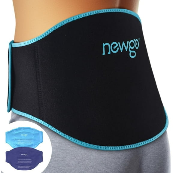NEWGO Gel Ice Pack for Back Pain Relief, 2 Pack Hot Cold Ice Packs Belt for Back Injuries, Sore Back, Sciatica Pain, Spinal Injuries, Herniated Disc, Muscle Spasm
