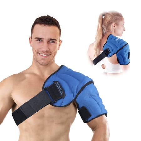 NEWGO Gel Ice Pack for Rotator Cuff Injuries Reusable Shoulder Ice Pack Cold Therapy Shoulder Ice Wrap for Shoulder Injuries, Bursitis, Swelling, Fits from 29.5" to 45.7" In Chest Circumference
