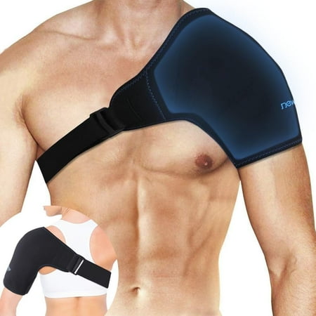 NEWGO Gel Shoulder Ice Pack Rotator Cuff Reusable Hot or Cold Therapy Compression Shoulder Wrap For Injuries Surgery