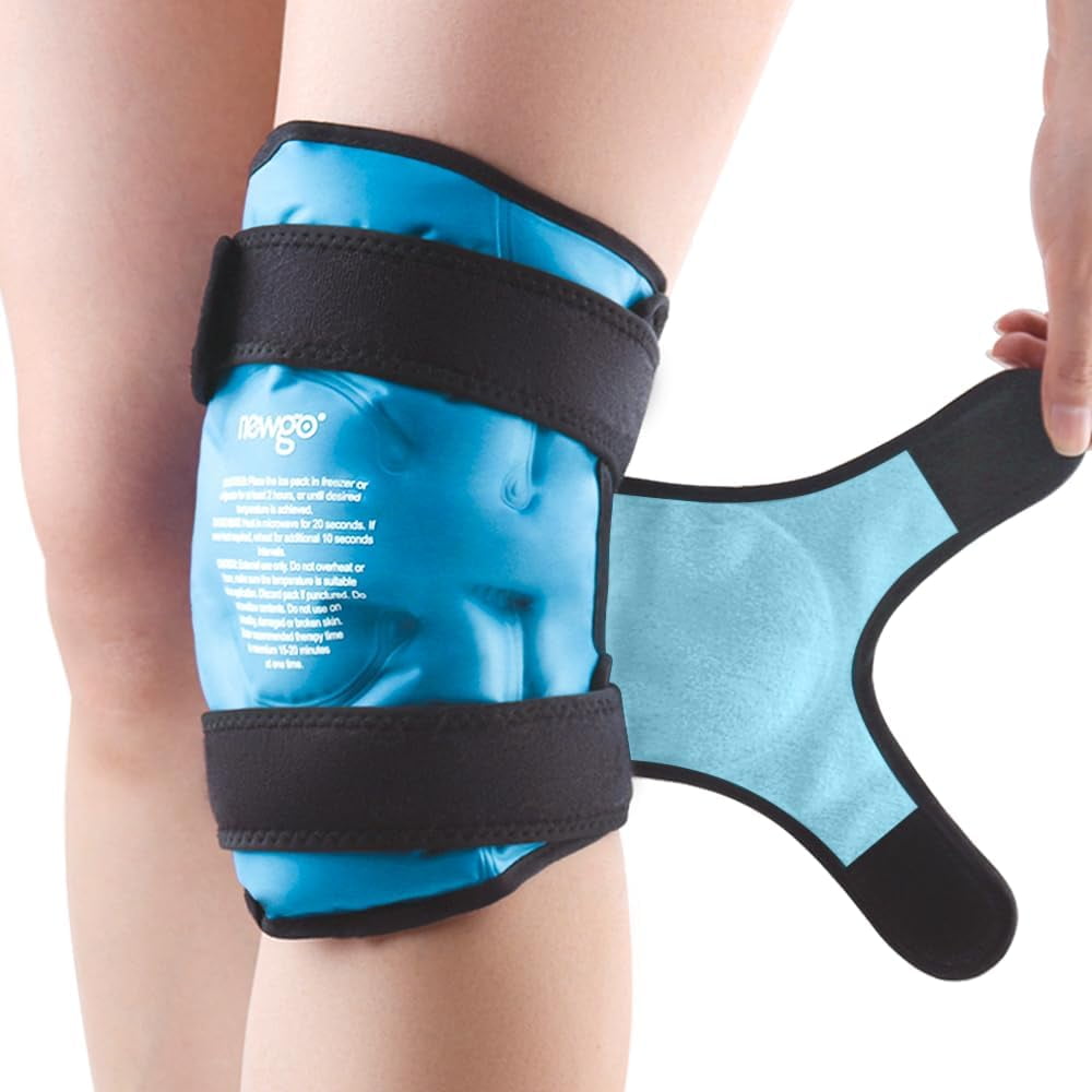 NEWGO Ice Pack for Knee Replacement Surgery Reusable Gel Cold Pack Knee Ice Pack Wrap Around Entire Knee for Knee Injuries Knee Ice Wrap for Pain