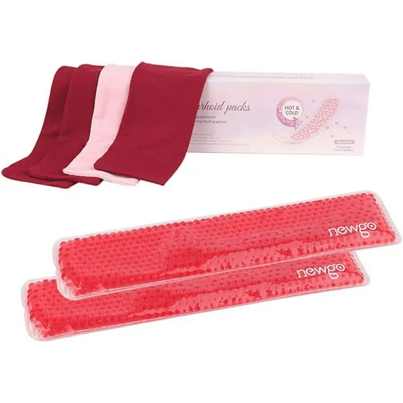 NEWGO Perineal Cold Packs for Postpartum Reusable, 2 Pack Perineal Ice Packs Gel Cold Packs with 4 Washable Sleeves for Women After Pregnancy & Vaginal Discomfort
