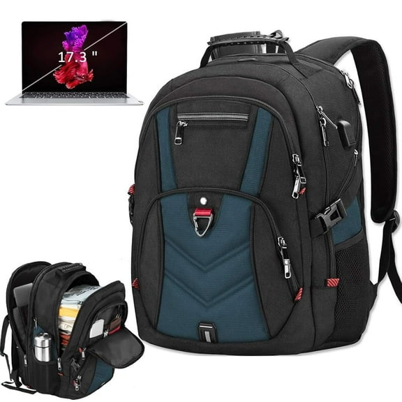 NEWHEY Laptop Backpack 18 Inch Business Travel Backpacks for Men Women Extra Large Waterproof TSA Anti Theft College Bookbags with USB Charging Port 18.4 Gaming Computer Backpack,Blue