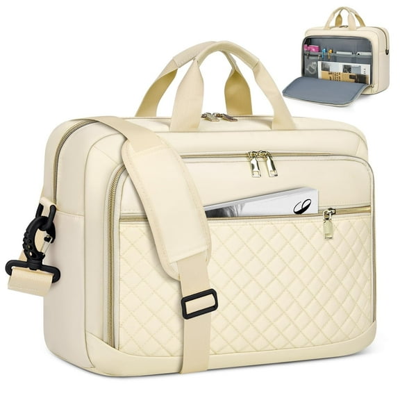 Laptop Bag 17.3 Inch Laptop Briefcase for Women Men Messenger Bag Waterproof Shoulder Large Computer Bag for Business Office Work College,Black