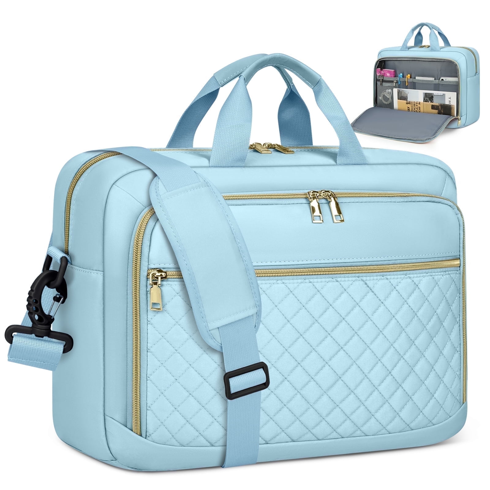 Laptop Bag 17.3 Inch Laptop Briefcase for Women Men Messenger Bag Waterproof Shoulder Large Computer Bag for Business Office Work College,Black