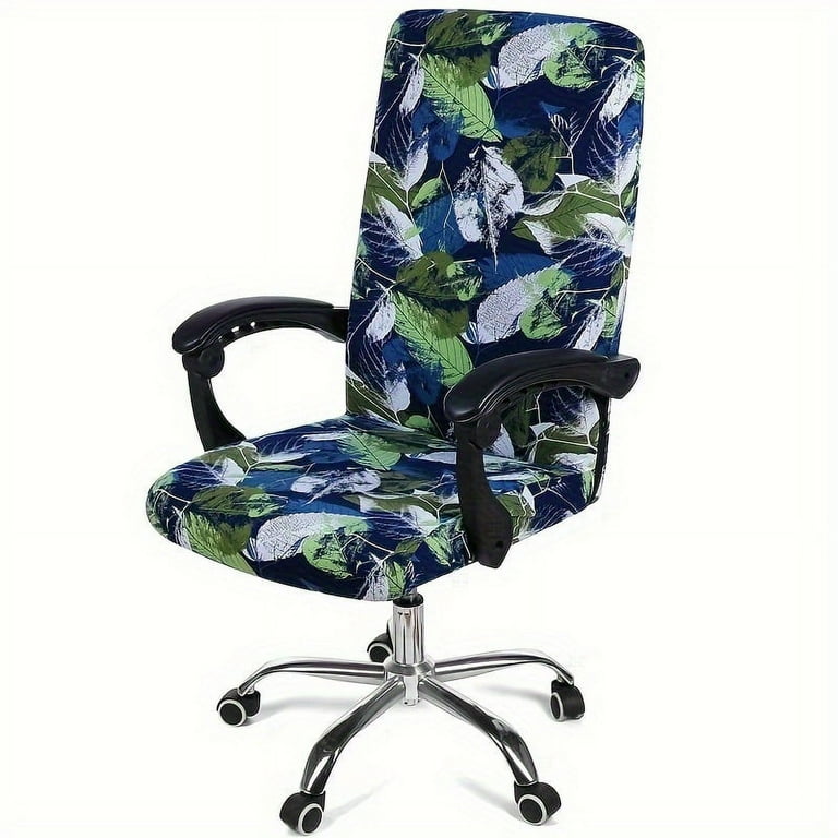 NEWKBO NEWKBO 1pc Stretch Printed Computer Office Chair Covers Soft Fit Universal Desk Rotating Chair Slipcovers Removable Washable Anti Dust Spandex Chair Protector Cover With Zipper Walmart