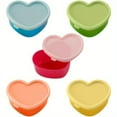 NEWKBO Heart Shaped Plastic Containers Set of 5 Leak Proof Flip Top