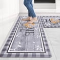 thumbnail image 1 of NEWLAKE 2 Piece Kitchen Rug Set Anti Fatigue Rugs and Mats Non-Skid Cushioned Floor Comfort Mat for Kitchen, Doorway, Sink, Laundry, 17"x27"+17"x47", 1 of 8